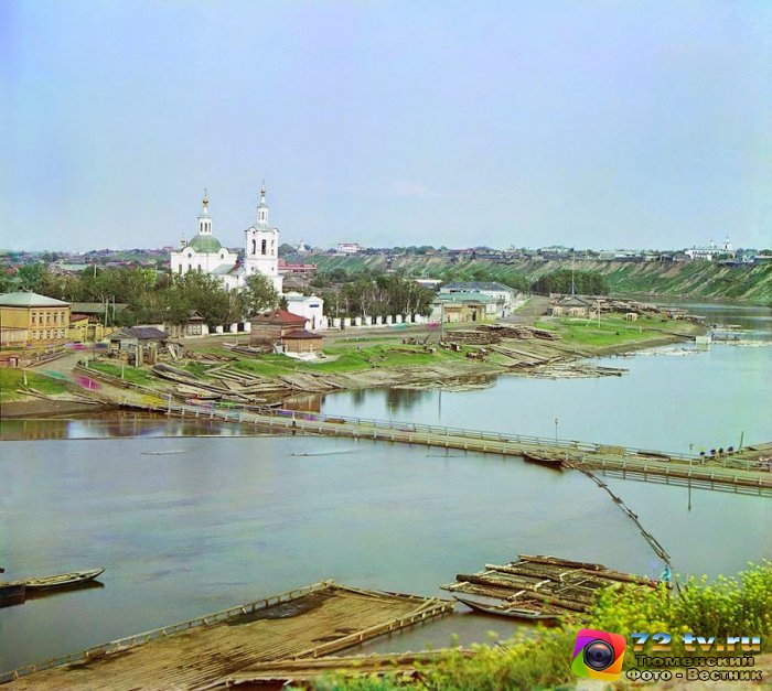 Вид зареки Тюмени из 1912 года и река Тура