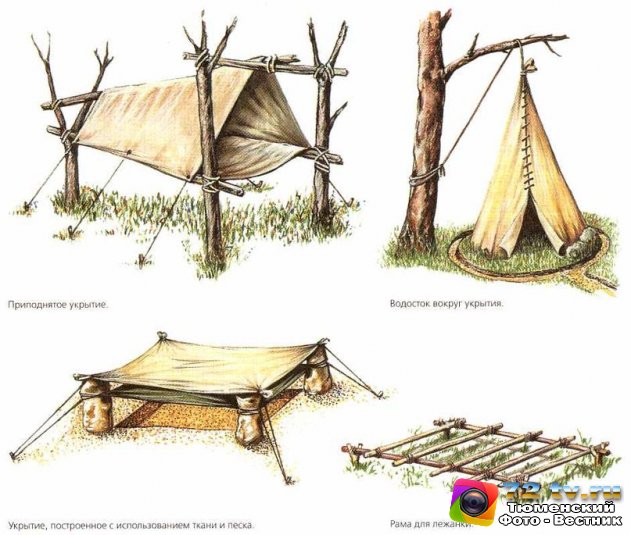 Срочное укрытие делаем на природе- Палатки и шалаши
