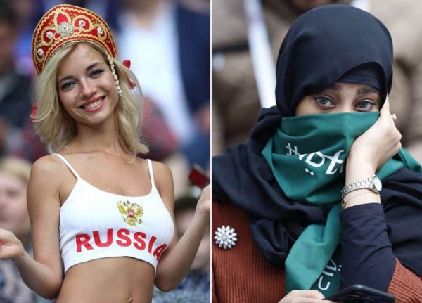 Футбольные болельщицы Российские девушки - Саудовская Аравия девушки!